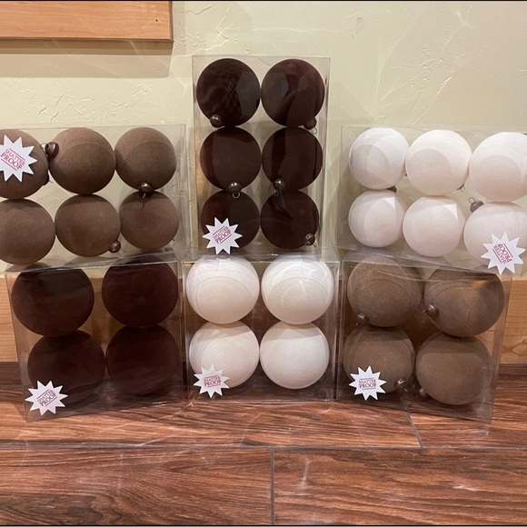 Hobby Lobby Holiday Lot Of 3 Studio Mcgee Style Dupe Velvet Flocked